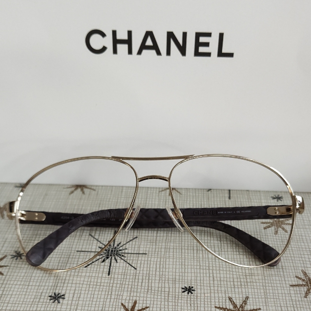 CHANEL Gold Aviator Glasses